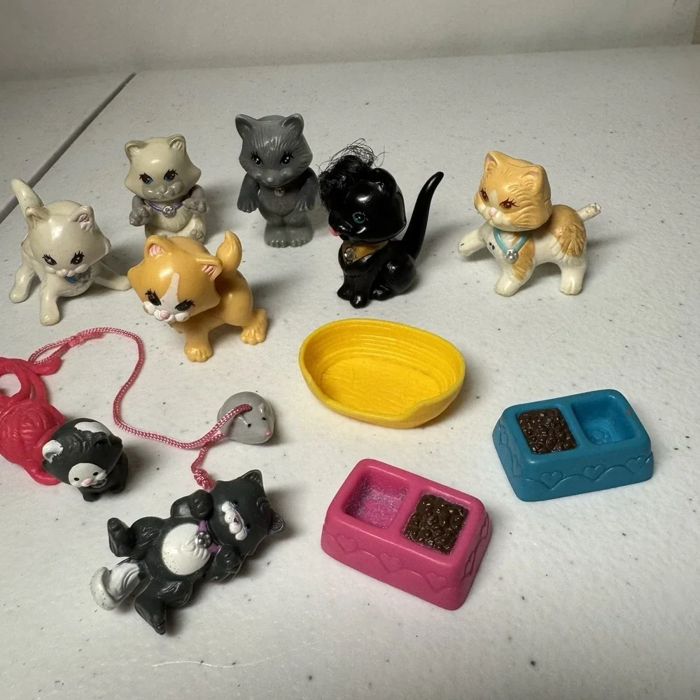 Vtg Kenner  Littlest Pet Shop Cat Lot Kittens Cutesy Vintage Rare‎ LPS BUNDLE